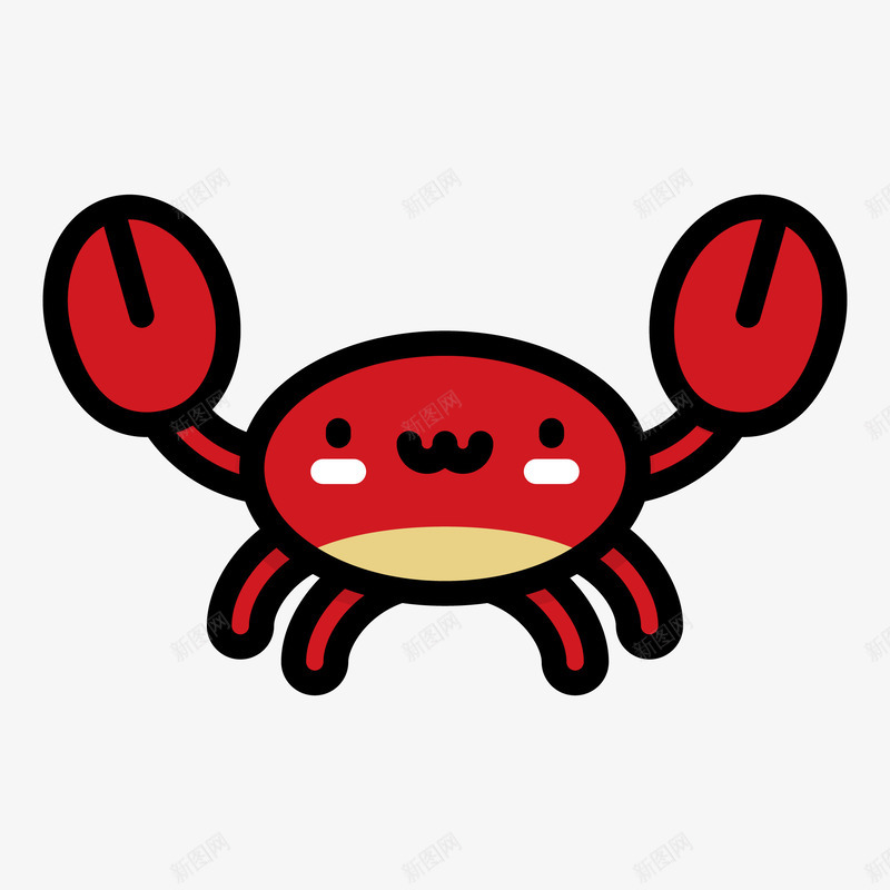 卡通手绘螃蟹图标png_新图网 https://ixintu.com meb风格 创意 卡通 图标 扁平 手绘 漫画 童趣 螃蟹