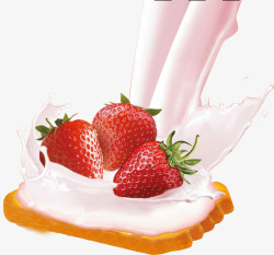 草莓牛奶饼干素材