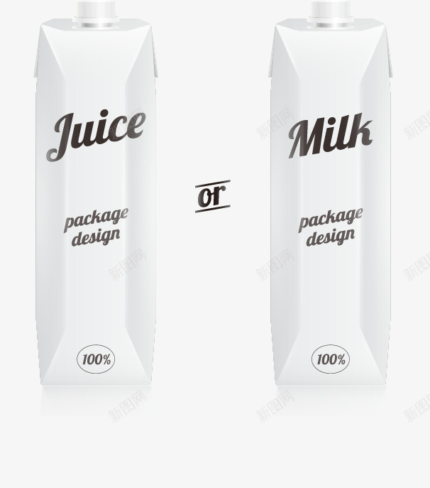 产品包装模版png免抠素材_新图网 https://ixintu.com 产品包装 包装盒 果汁包装 牛奶包装
