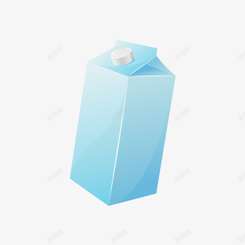 蓝色牛奶盒矢量图ai免抠素材_新图网 https://ixintu.com 手绘 牛奶盒 蓝色 矢量图