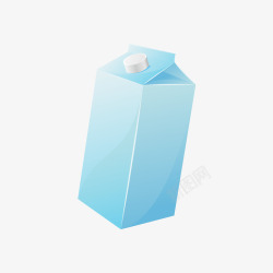 蓝色牛奶盒矢量图素材