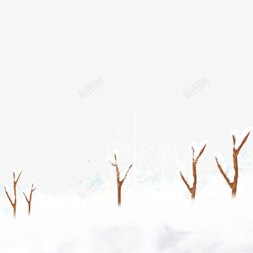 冬天的景色png免抠素材_新图网 https://ixintu.com 冬天 枝干 树枝 雪地 雪景