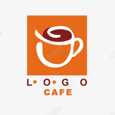 咖啡厅logo黄色图标图标