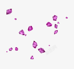 漂浮紫色水晶素材