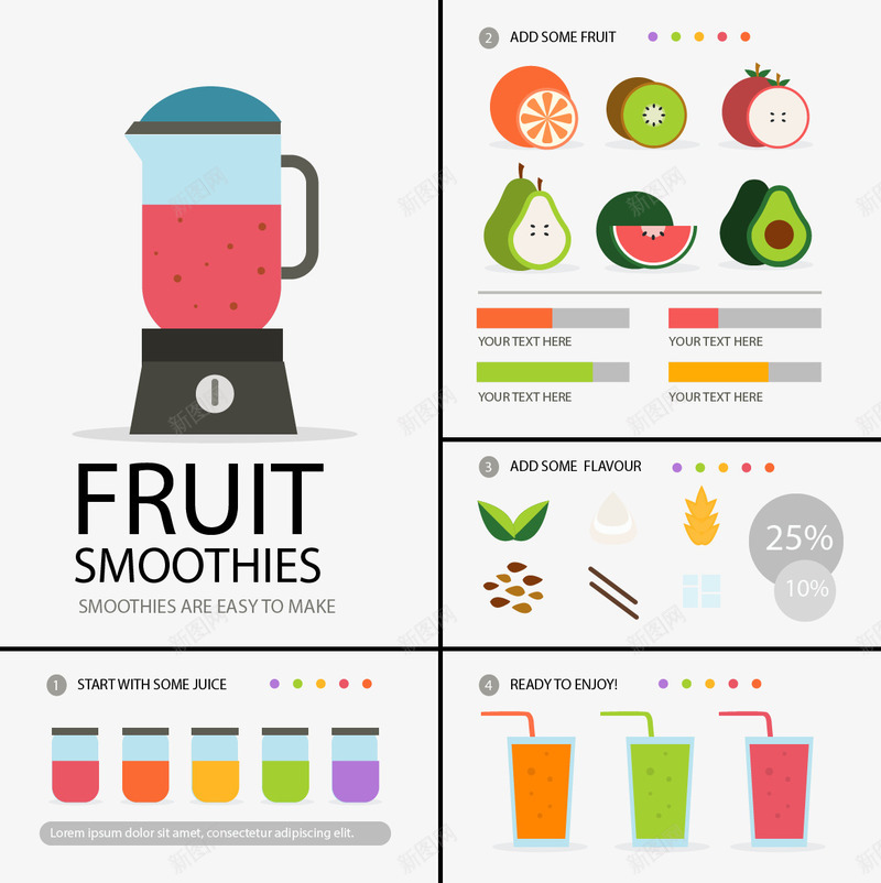 多彩果汁分类图表png免抠素材_新图网 https://ixintu.com 多彩 扁平化 果汁 榨汁机 矢量素材
