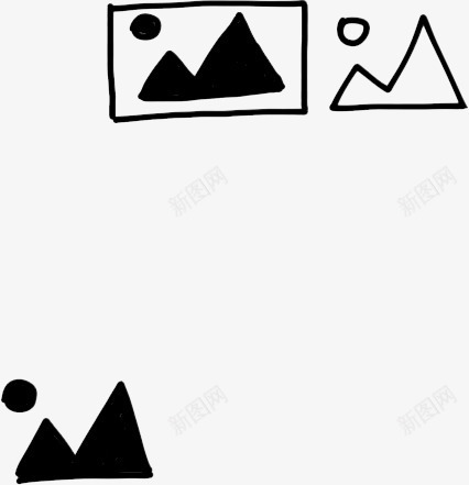 手绘黑白个性相框标志图标png_新图网 https://ixintu.com 个性 标志 设计 黑白