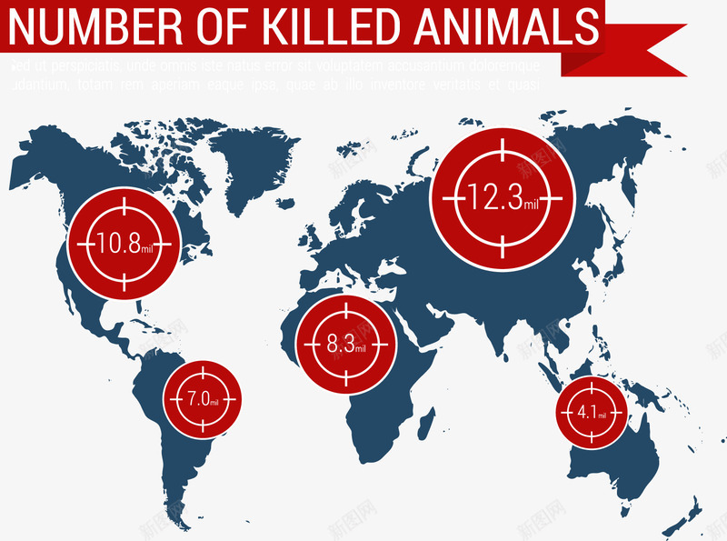 动物保护创意信息图表png免抠素材_新图网 https://ixintu.com PPT演示 世界地图 分析 打猎 数据统计 猎人
