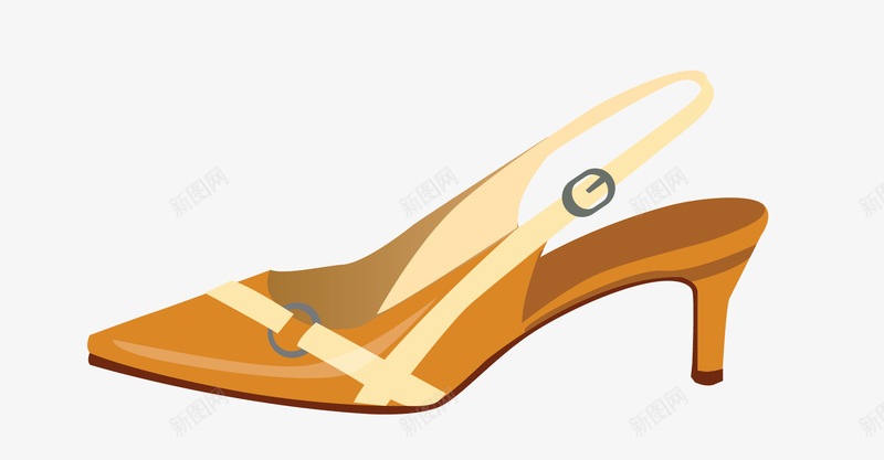 女士棕色高跟凉鞋png免抠素材_新图网 https://ixintu.com 凉鞋 女式鞋子 尖头鞋 棕色凉鞋 漂亮的 简图
