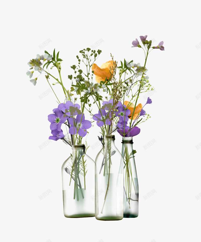 透明花瓶png免抠素材_新图网 https://ixintu.com 玻璃杯 玻璃花瓶 花瓶 鲜花