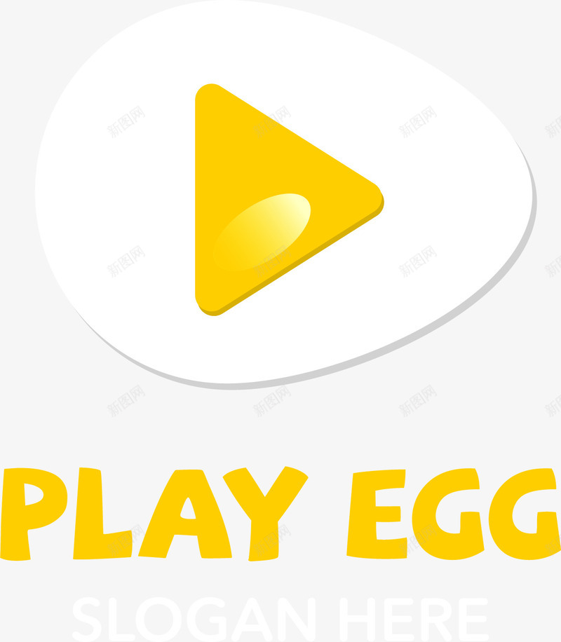 荷包蛋播放键logo图标png_新图网 https://ixintu.com 公司logo 可爱标识 播放键 荷包蛋 鸡蛋 鸡蛋logo