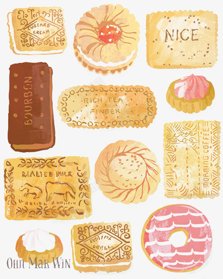 各类手绘甜点面包点心png免抠素材_新图网 https://ixintu.com 巧克力面包 手绘点心 牛奶饼干 甜点 面包 食品 饮食点心
