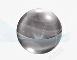 水晶球png免抠素材_新图网 https://ixintu.com 圆球水晶黑灰色