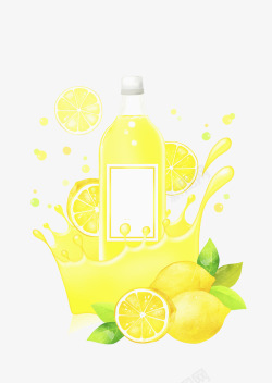漂亮的柠檬创意新品橙汁饮料高清图片