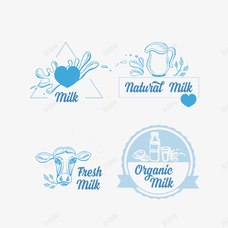 奶牛奶滴标志图标png_新图网 https://ixintu.com 牛奶 牛奶图形图标 牛奶标志