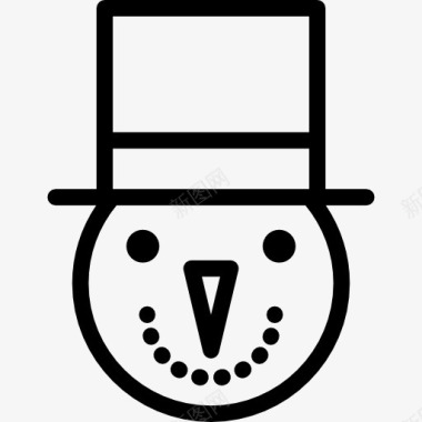 圣诞雪人的帽子图标图标