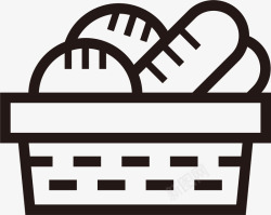 篮子里的面包手绘篮子里的面包矢量图图标高清图片