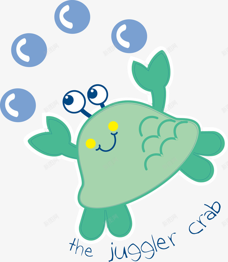 可爱小螃蟹矢量图ai免抠素材_新图网 https://ixintu.com 创意 可爱 圆球 彩色 手绘的 矢量的 简单 螃蟹 矢量图