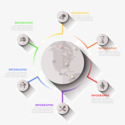圆环线条信息分类ppt元素素材