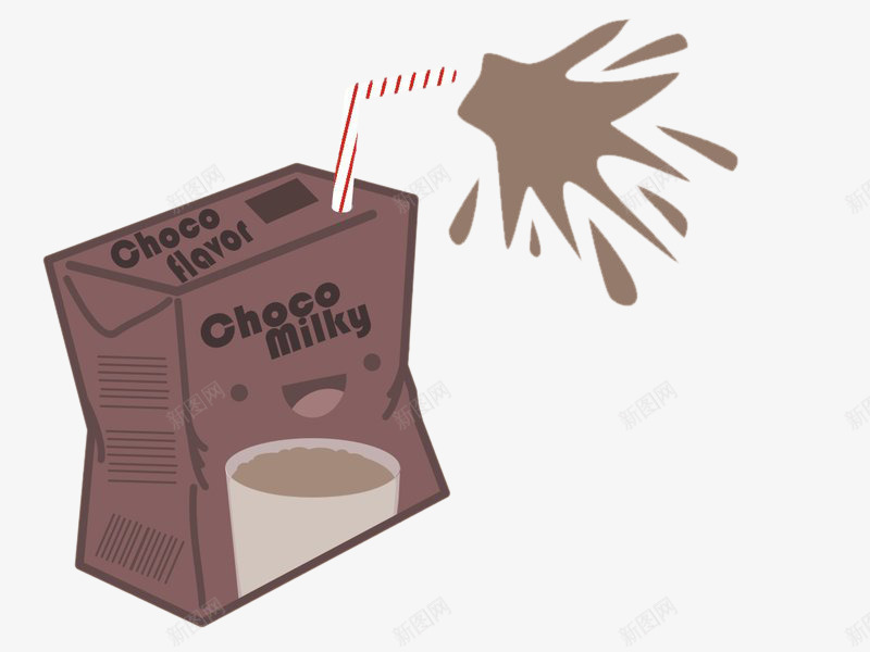 巧克力牛奶卡通png免抠素材_新图网 https://ixintu.com 创意 卡通 巧克力 牛奶 饮料
