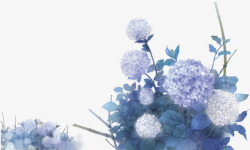 蓝色圆球花卉海报背景素材