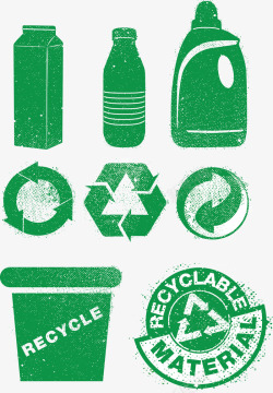 回收标签绿色环保生态图标高清图片