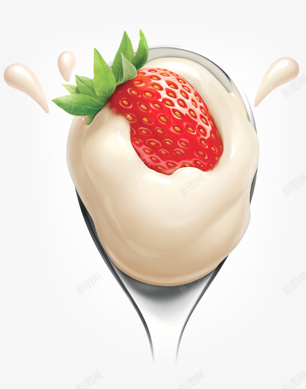 牛奶草莓效果png免抠素材_新图网 https://ixintu.com 效果 牛奶 草莓
