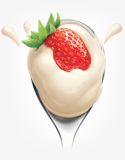 精美草莓牛奶效果牛奶草莓效果高清图片