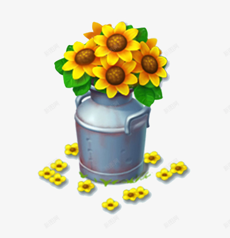 手绘菊花png免抠素材_新图网 https://ixintu.com 手绘鲜花 花瓣 花盘