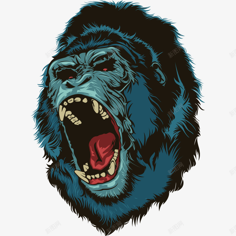 吼叫的猩猩png免抠素材_新图网 https://ixintu.com 动物插画 卡通动物 卡通动物漫画 猩猩 生物世界 矢量动物 陆地动物