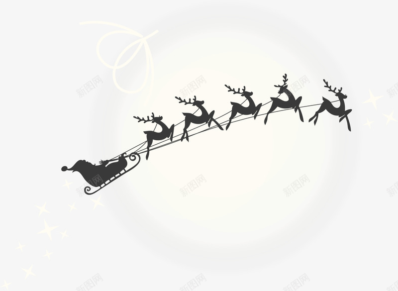 圣诞节黑色麋鹿拉车png免抠素材_新图网 https://ixintu.com 圣诞礼物 圣诞老人 圣诞节 白色圆球 麋鹿拉车 黑色麋鹿