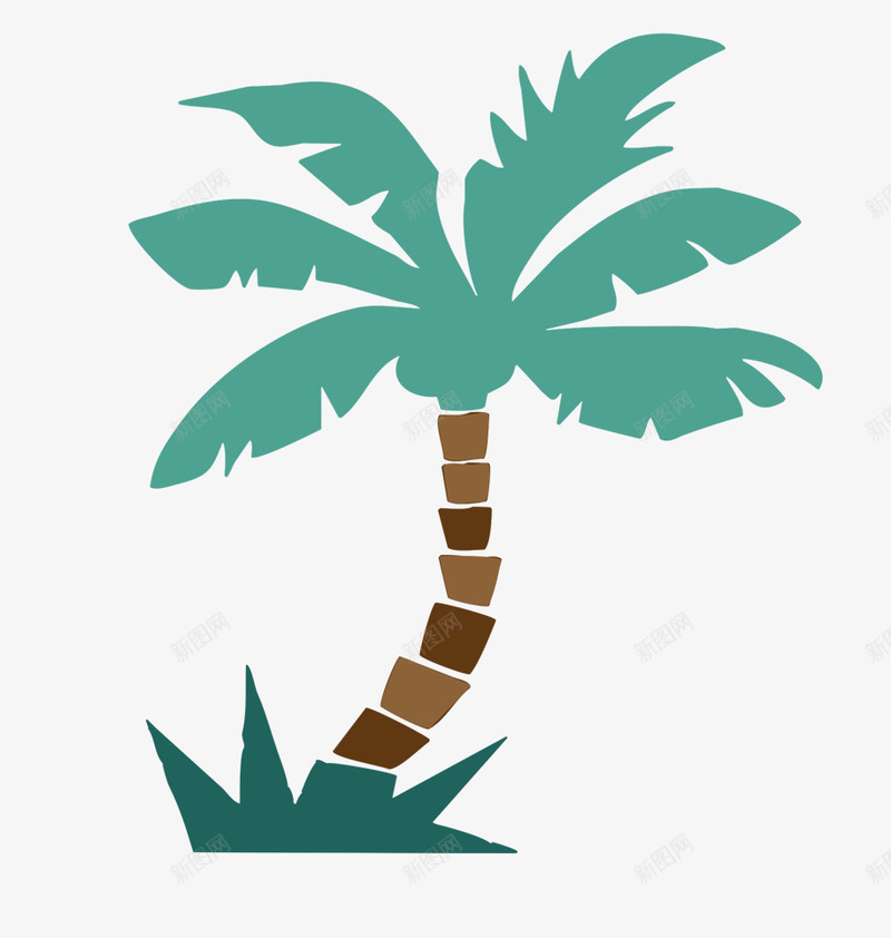 漂亮卡通椰子树png免抠素材_新图网 https://ixintu.com 卡通椰子树 椰子树 漂亮椰子树