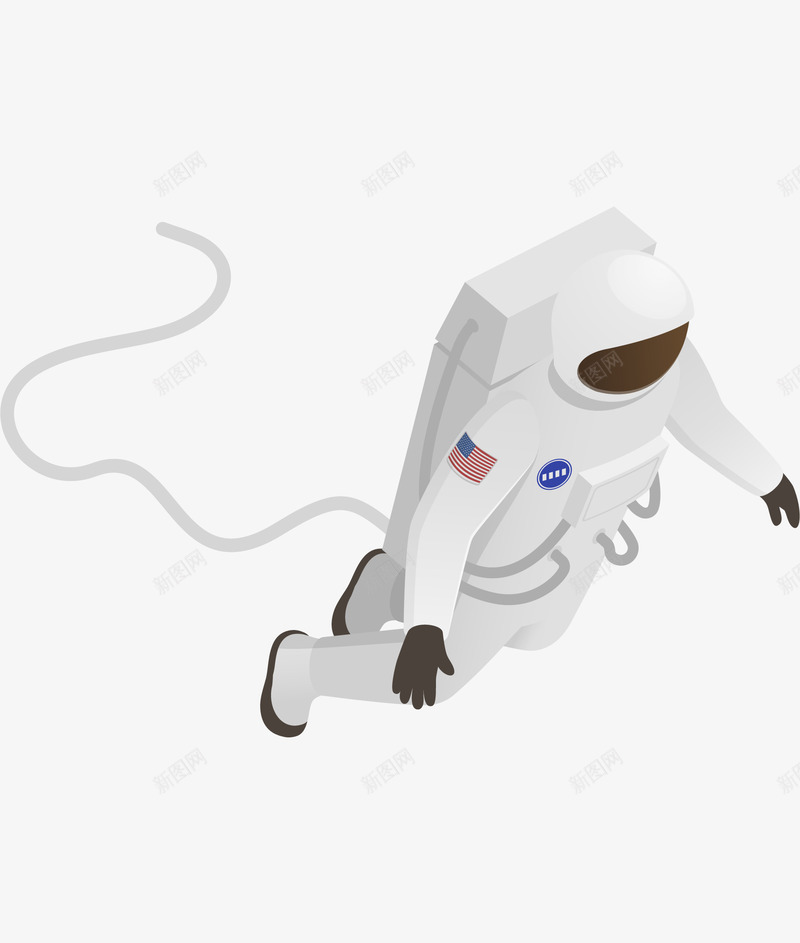 太空宇航员图png免抠素材_新图网 https://ixintu.com 卡通 国旗 太空 太空舱 宇宙 宇航员 白色 美国 装饰物