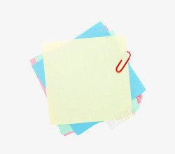 红色回形针红色回形针固定的凌乱的便笺纸实高清图片