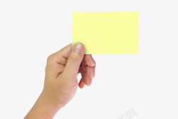 空白信息手拿着黄色的便笺纸实物高清图片