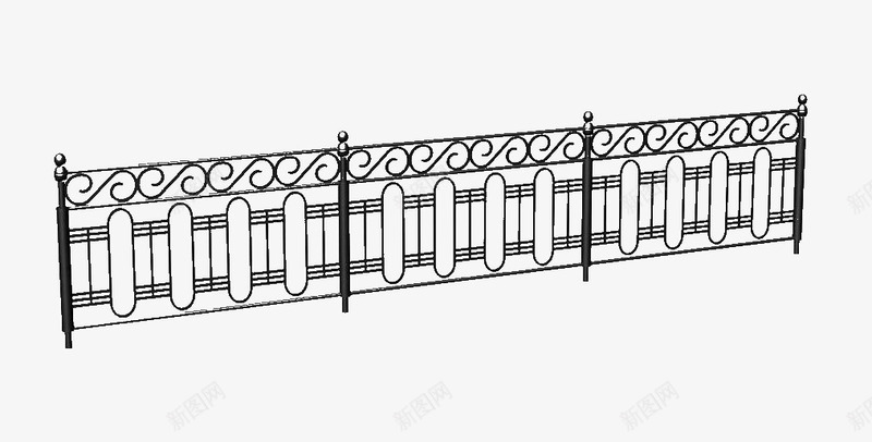 铁栅栏psd免抠素材_新图网 https://ixintu.com 护栏 栅栏 金属