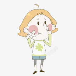 受伤的女孩素材
