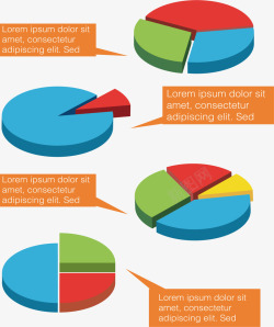 分类饼图信息图表素材