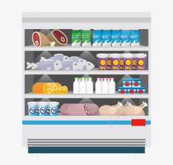 奶酪酸奶超市冷鲜柜高清图片