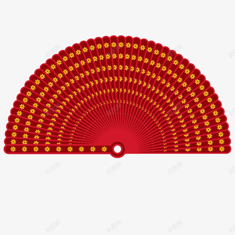 黄色小菊花装饰折扇png免抠素材_新图网 https://ixintu.com 喜庆 折扇 红色折扇 菊花 黄色菊花装饰