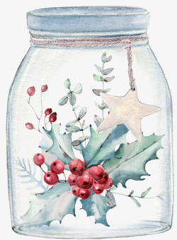 圣诞节创意玻璃瓶素材