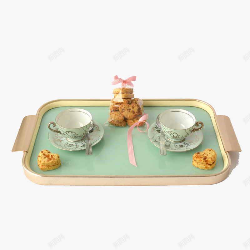 托盘上的饼干牛奶png免抠素材_新图网 https://ixintu.com 早餐 爱心饼干 牛奶 饼干