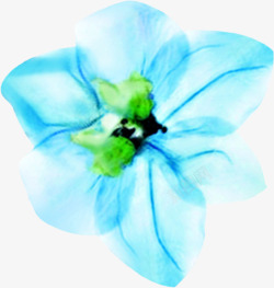 蓝色梦幻花朵模糊素材