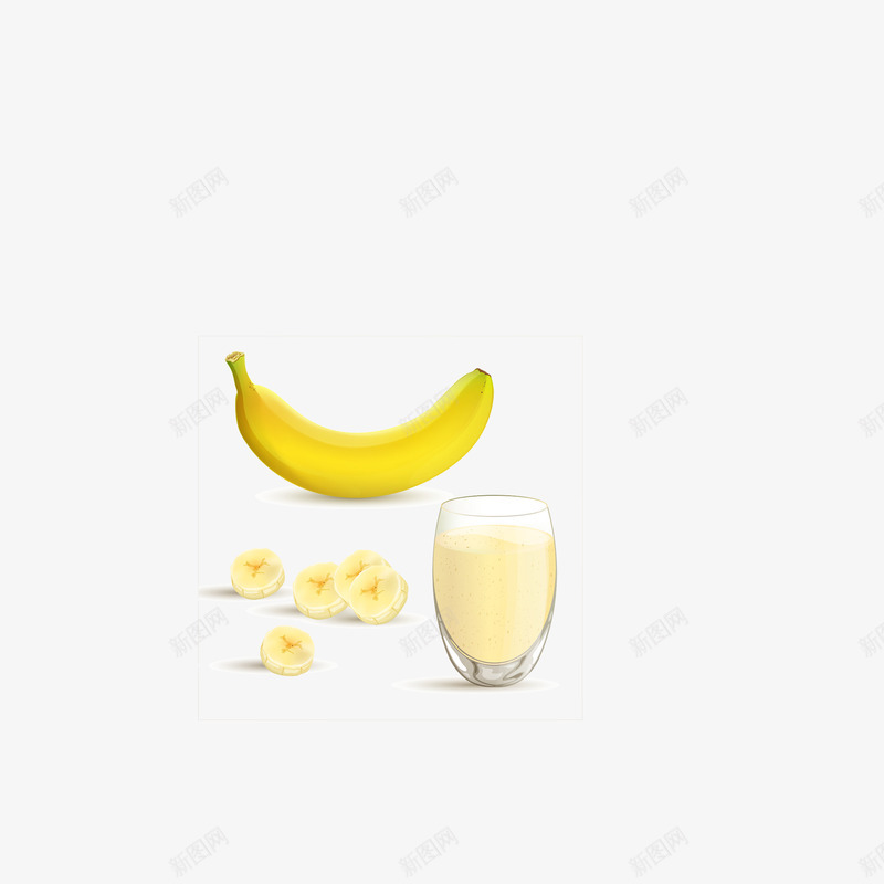 香蕉与牛奶png免抠素材_新图网 https://ixintu.com png素材 实物图 牛奶 香蕉