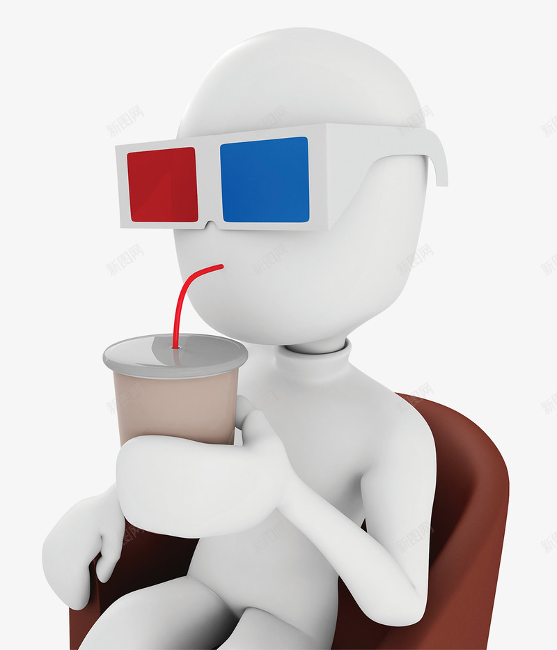 3d图案手绘3d商务小人png免抠素材_新图网 https://ixintu.com 3D图片 3d小人图案 人物图案 卡通人物图片 商务 喝饮料 戴眼镜 白色小人 科技