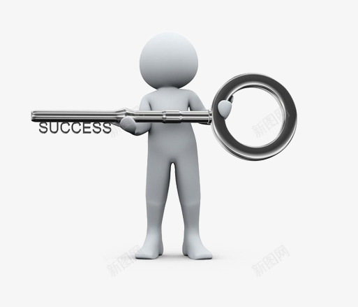 钥匙png免抠素材_新图网 https://ixintu.com 创意图片 成功的钥匙图片 白色的小人 钥匙素材