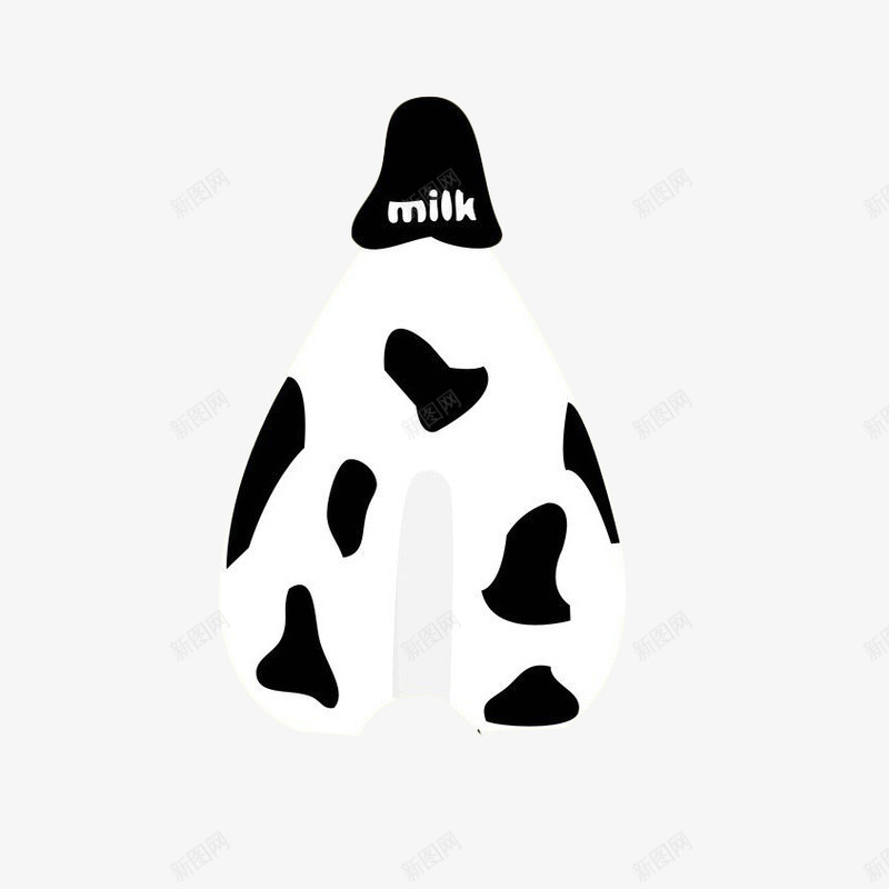 卡通可爱的牛奶瓶png免抠素材_新图网 https://ixintu.com 包装 卡通 卡通牛奶瓶 奶牛斑点 牛奶 牛奶瓶 瓶子 简约 设计