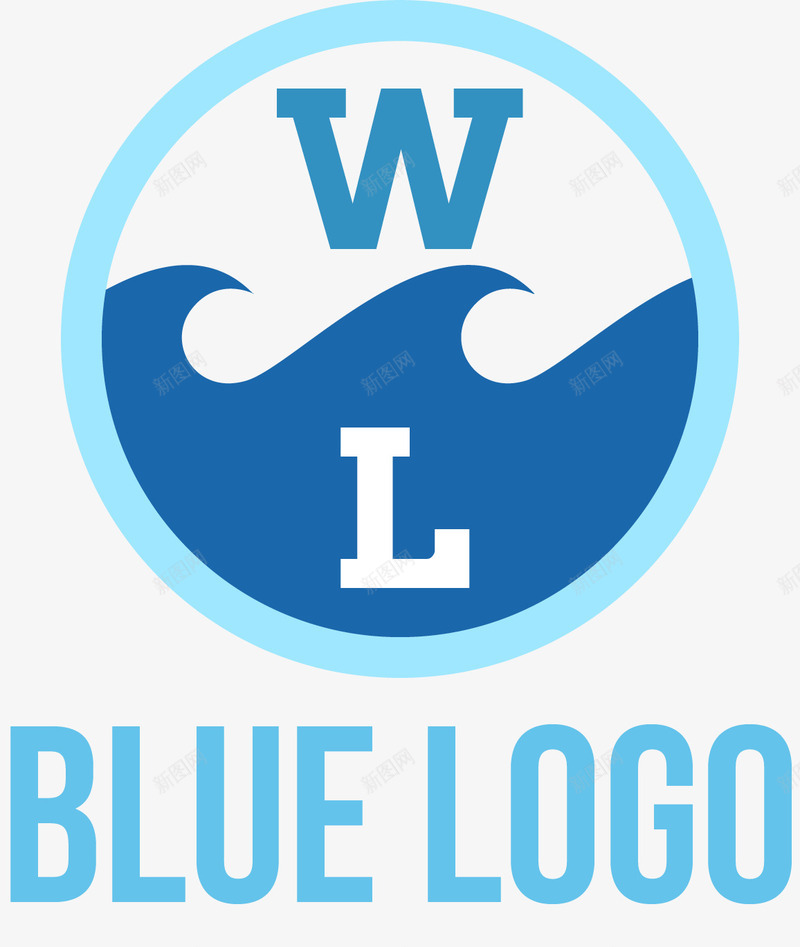 海浪标识logo矢量图图标ai_新图网 https://ixintu.com 标识logo设计 波浪 浪花 海浪 海浪logo 蓝色图标 矢量图