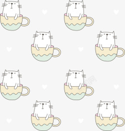 茶杯猫矢量图素材