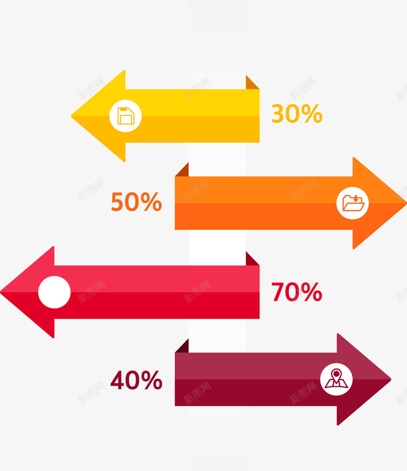 多彩箭头数值png免抠素材_新图网 https://ixintu.com 免抠PNG 多彩 指标 数值 方向 箭头 装饰图案