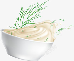 白色碗里手绘碗里的酸奶矢量图高清图片